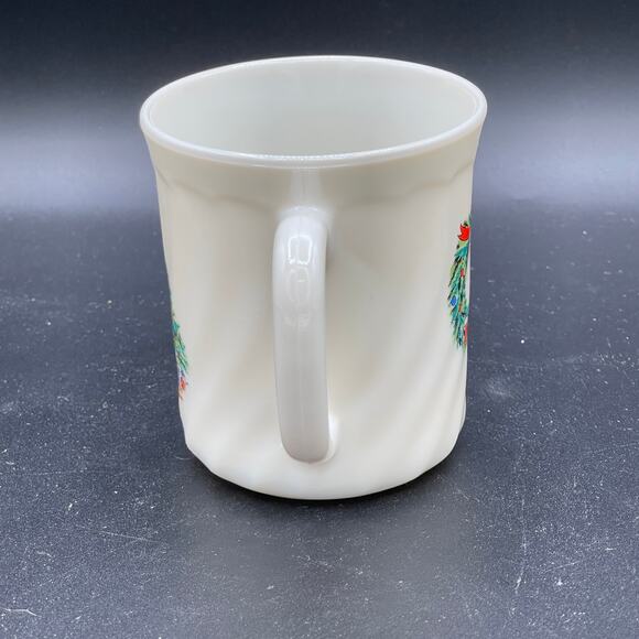 Vintage Salem Porcelle Noel Christmas Tree Wreath Coffee Cup Mug Made in France - Picture 4 of 11